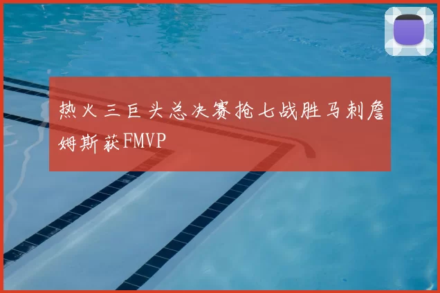 热火三巨头总决赛抢七战胜马刺詹姆斯获FMVP